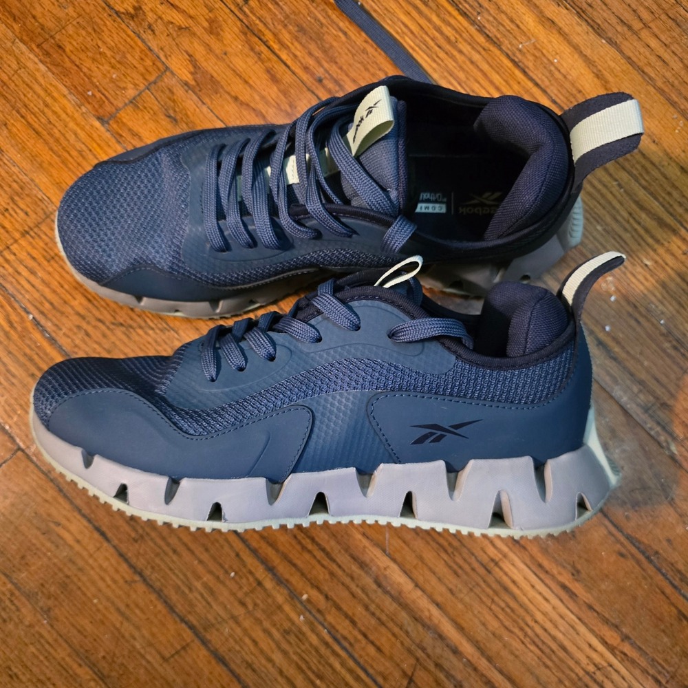 Reebok Zig Kinetica II Men's Navy Grey Athletic Running Shoes Sneakers Size‎ 9.5